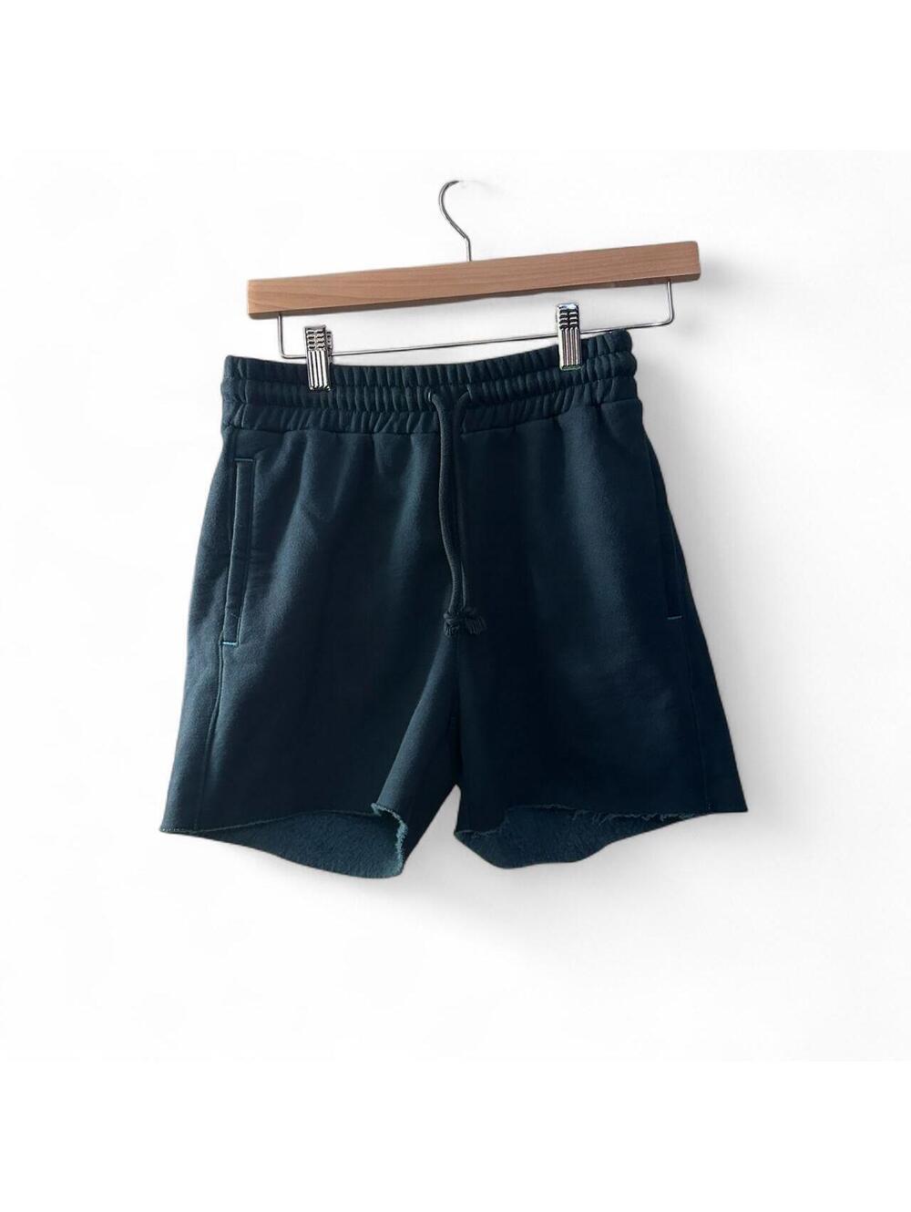 WRAY Hand Dyed Dark Green Raw Hem Sweat Shorts XS NWT